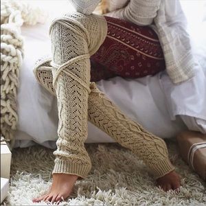 Cozy Knit Leg Warmers - Cream